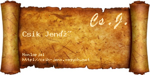 Csik Jenő névjegykártya