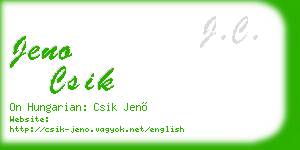 jeno csik business card