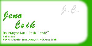 jeno csik business card